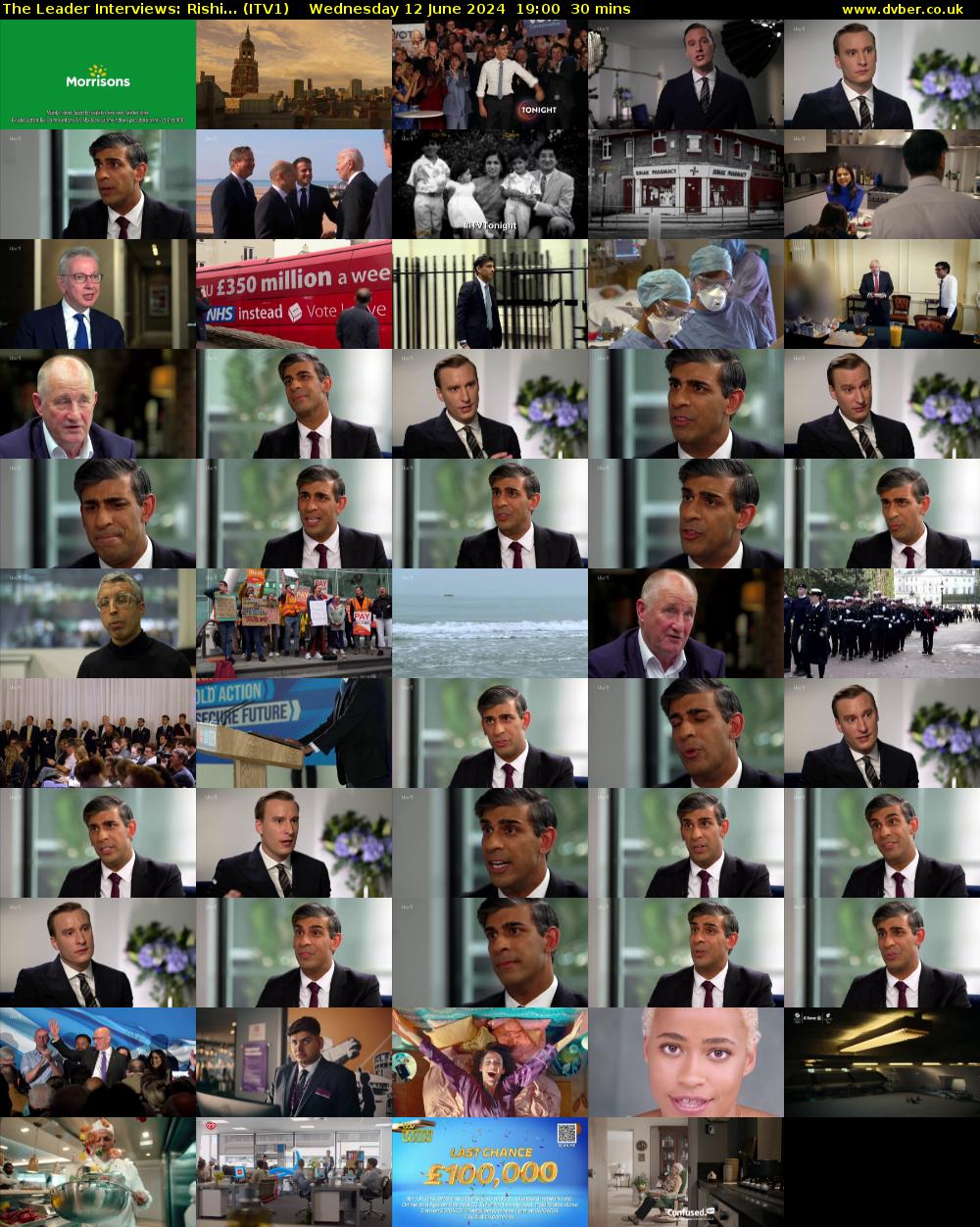 The Leader Interviews: Rishi... (ITV1) Wednesday 12 June 2024 19:00 - 19:30