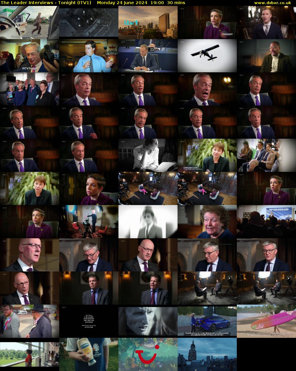 The Leader Interviews - Tonight (ITV1) Monday 24 June 2024 19:00 - 19:30