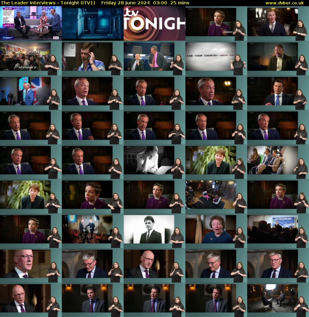 The Leader Interviews - Tonight (ITV1) Friday 28 June 2024 03:00 - 03:25