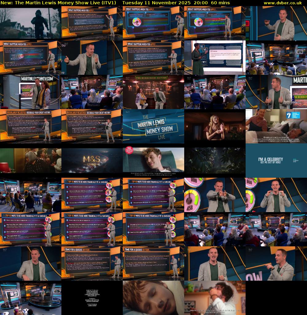 The Martin Lewis Money Show Live (ITV1) Tuesday 11 November 2025 20:00 - 21:00