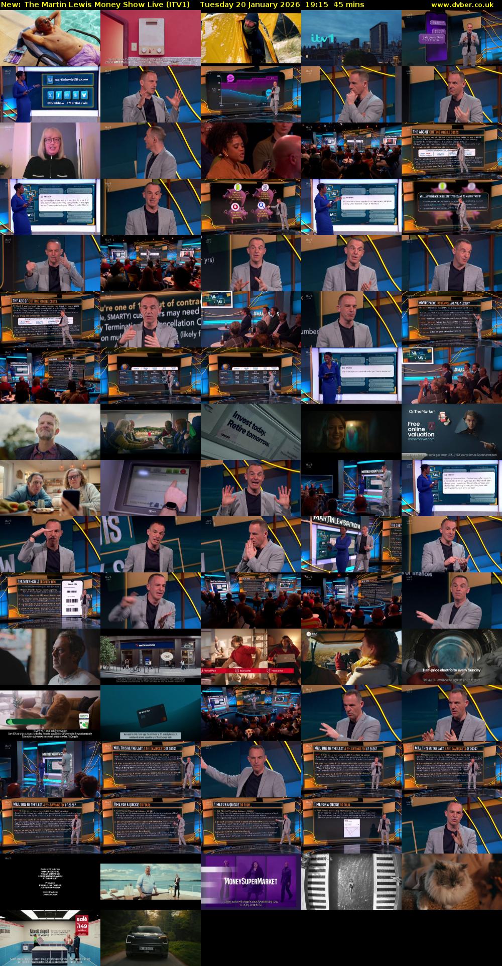 The Martin Lewis Money Show Live (ITV1) Tuesday 20 January 2026 19:15 - 20:00