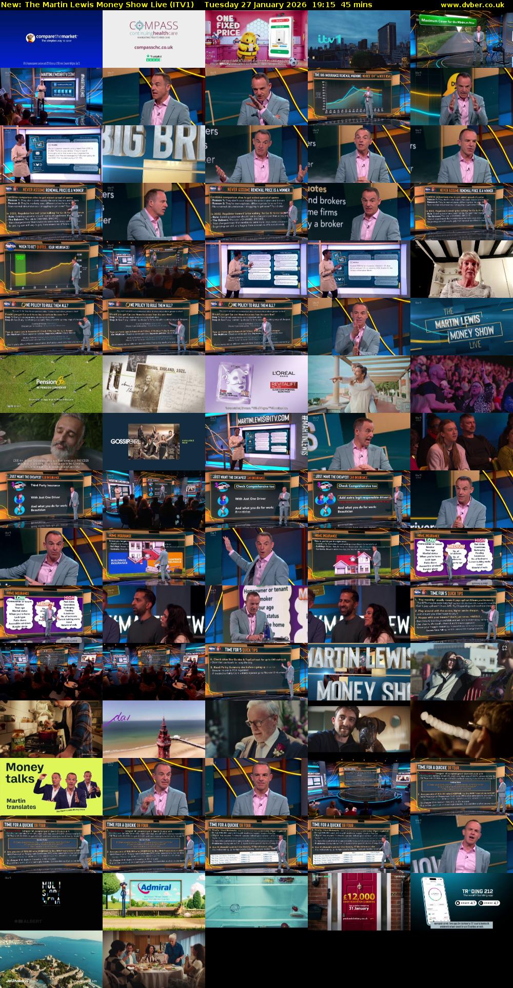 The Martin Lewis Money Show Live (ITV1) Tuesday 27 January 2026 19:15 - 20:00