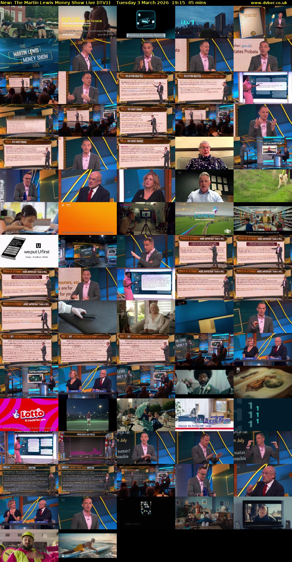 The Martin Lewis Money Show Live (ITV1) Tuesday 3 March 2026 19:15 - 20:00