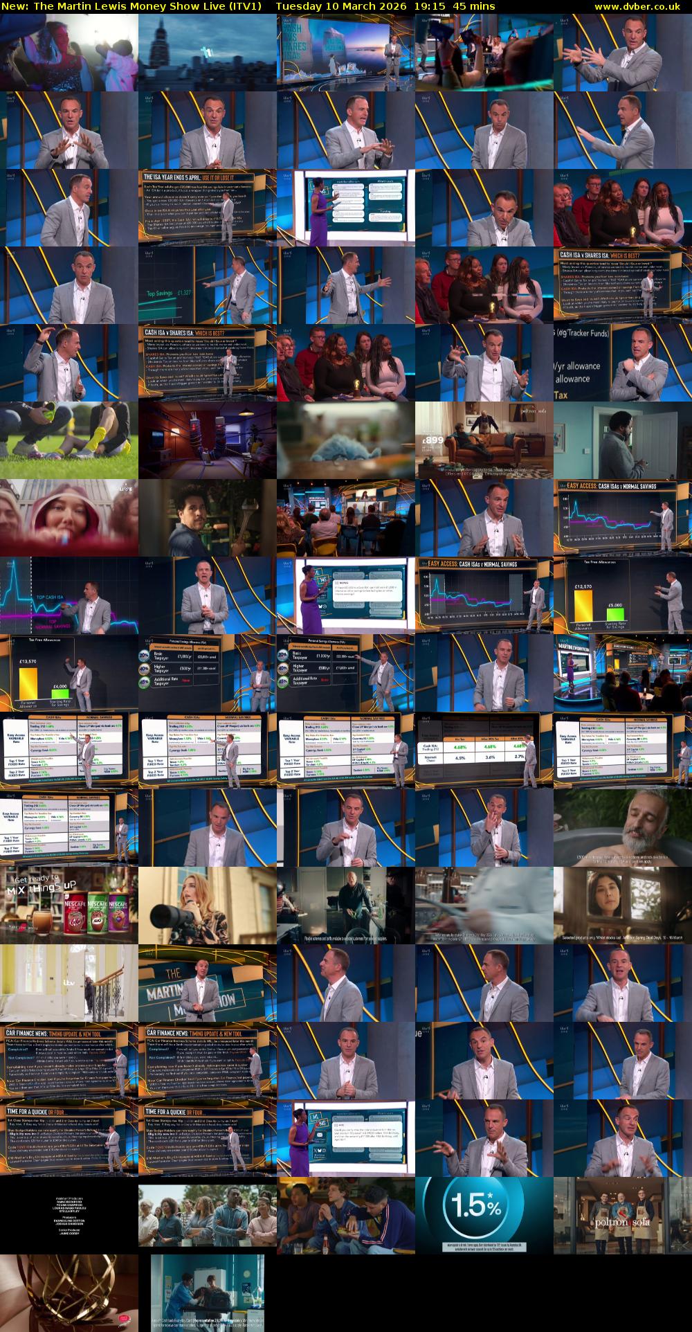 The Martin Lewis Money Show Live (ITV1) Tuesday 10 March 2026 19:15 - 20:00