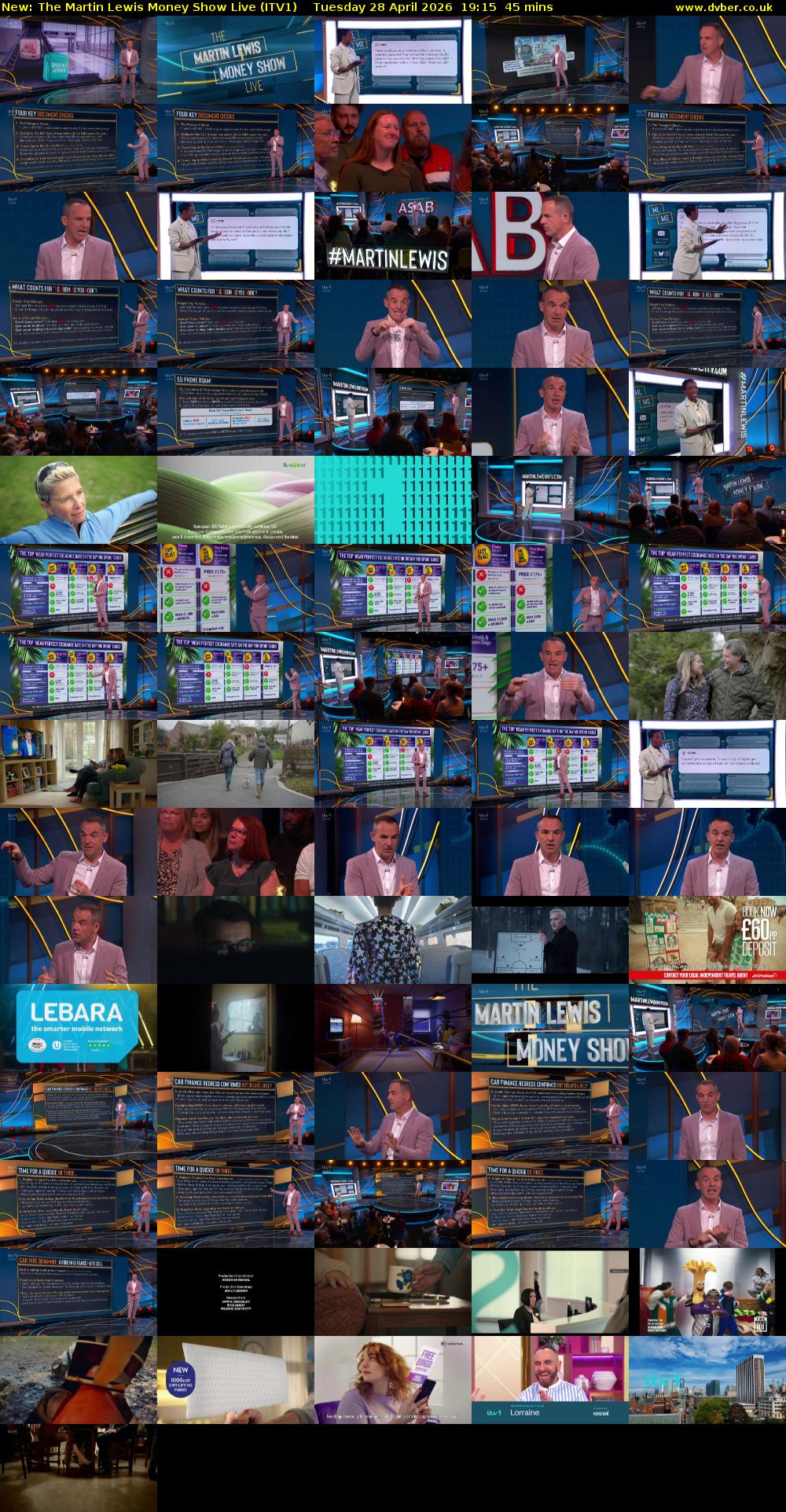 The Martin Lewis Money Show Live (ITV1) Tuesday 28 April 2026 19:15 - 20:00