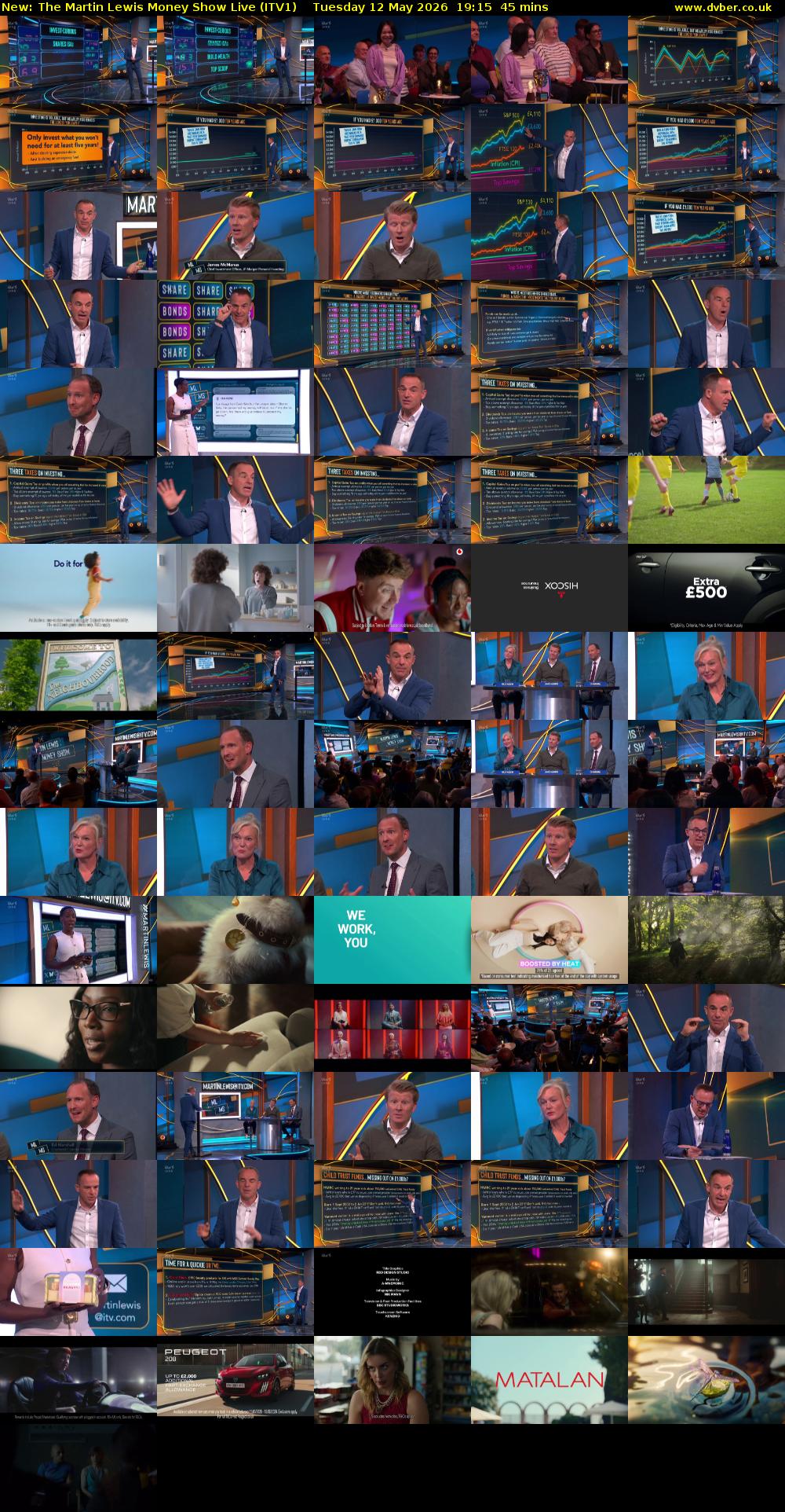 The Martin Lewis Money Show Live (ITV1) Tuesday 12 May 2026 19:15 - 20:00