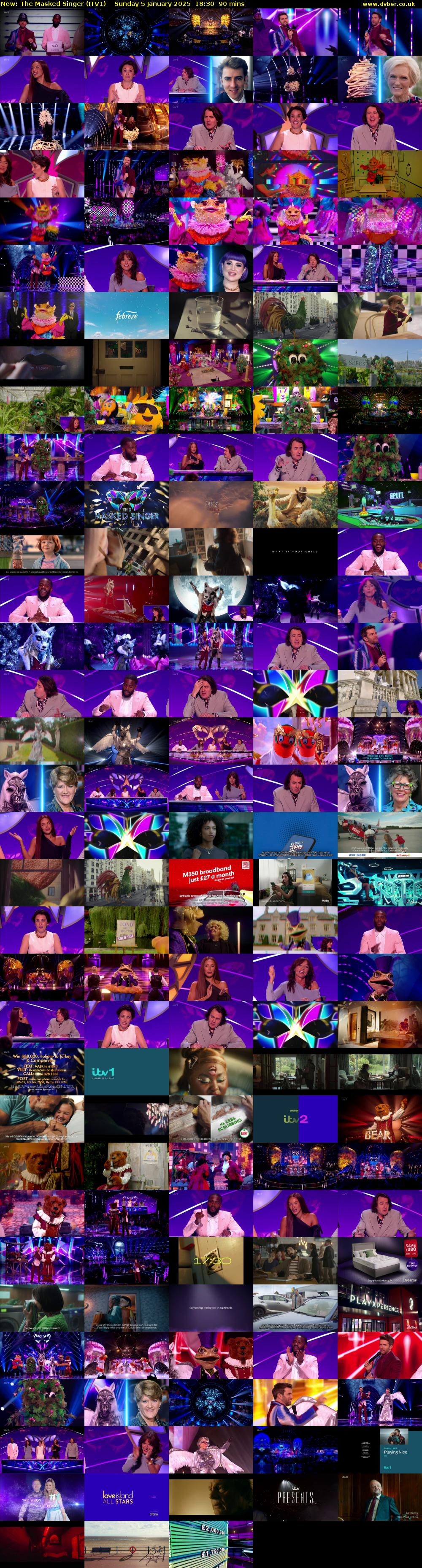 The Masked Singer (ITV1) Sunday 5 January 2025 18:30 - 20:00