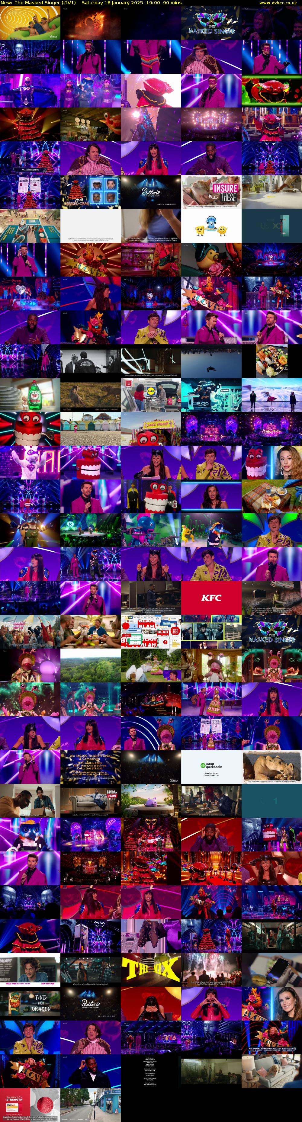 The Masked Singer (ITV1) Saturday 18 January 2025 19:00 - 20:30