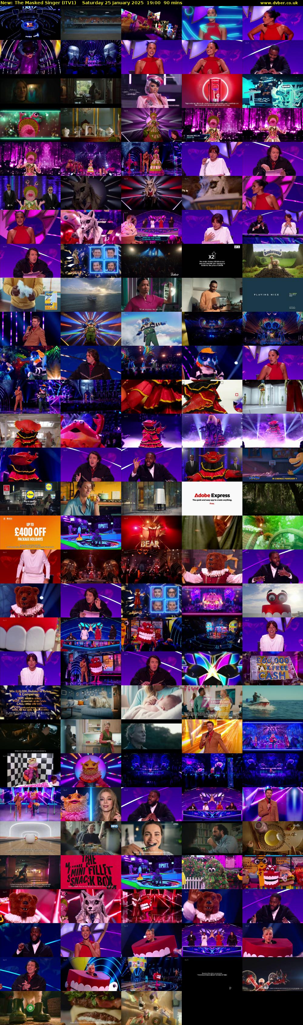 The Masked Singer (ITV1) Saturday 25 January 2025 19:00 - 20:30