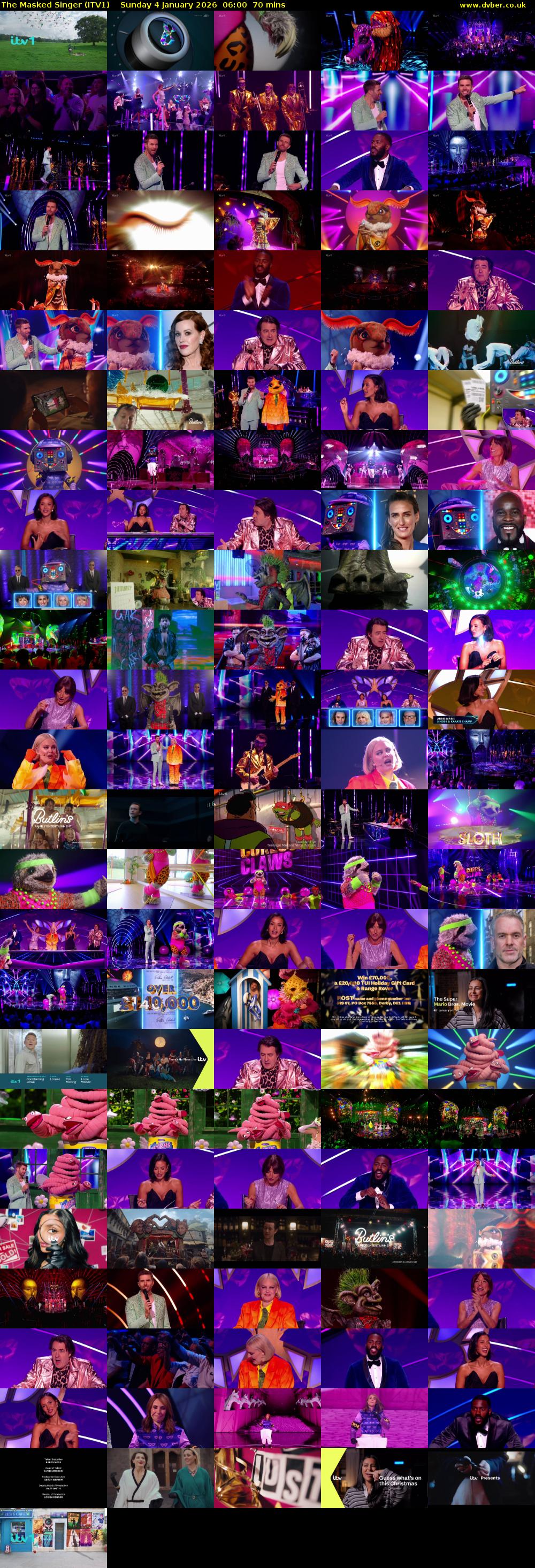 The Masked Singer (ITV1) Sunday 4 January 2026 06:00 - 07:10