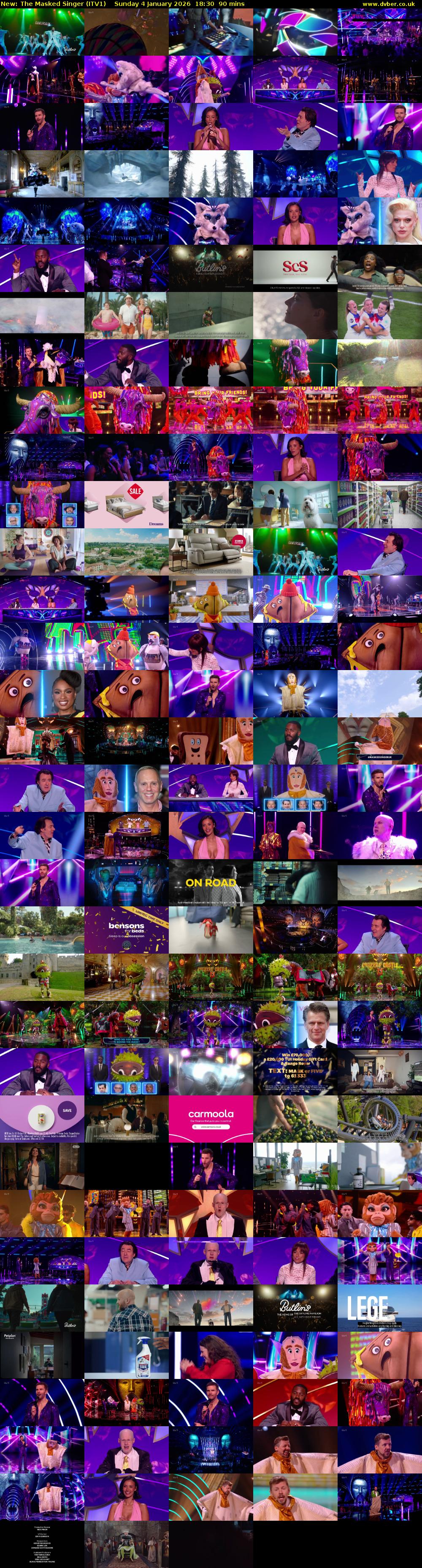 The Masked Singer (ITV1) Sunday 4 January 2026 18:30 - 20:00
