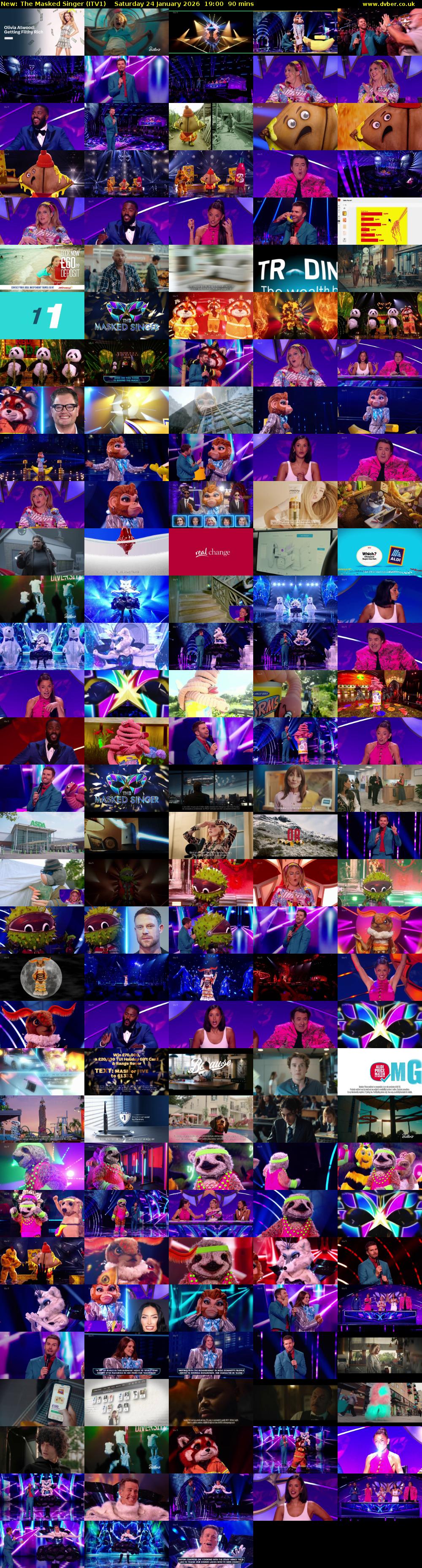 The Masked Singer (ITV1) Saturday 24 January 2026 19:00 - 20:30