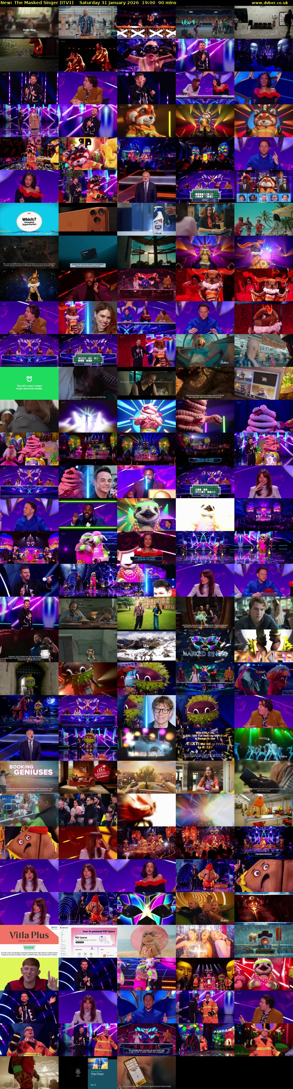 The Masked Singer (ITV1) Saturday 31 January 2026 19:00 - 20:30