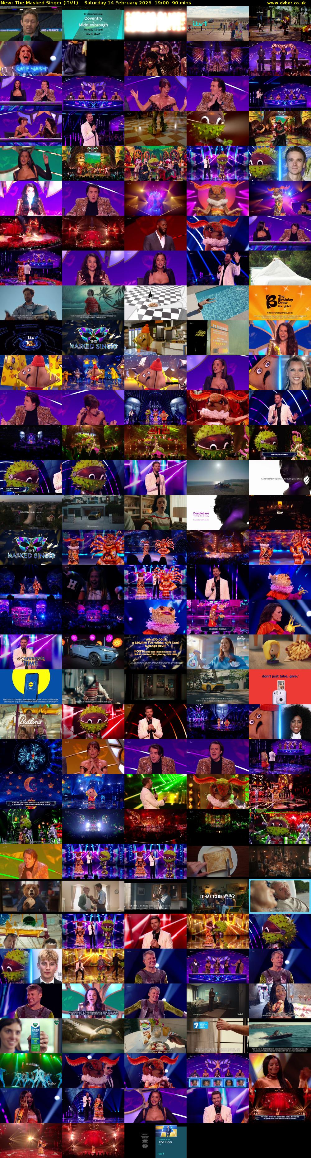 The Masked Singer (ITV1) Saturday 14 February 2026 19:00 - 20:30