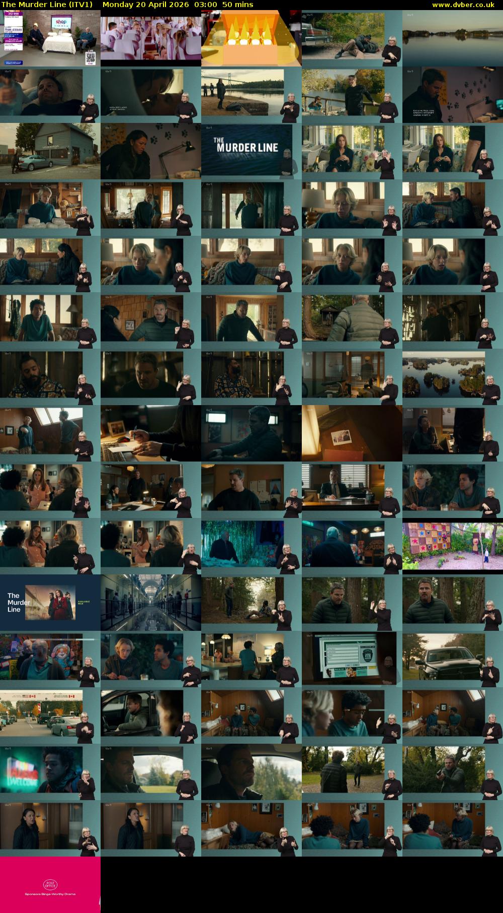 The Murder Line (ITV1) Monday 20 April 2026 03:00 - 03:50