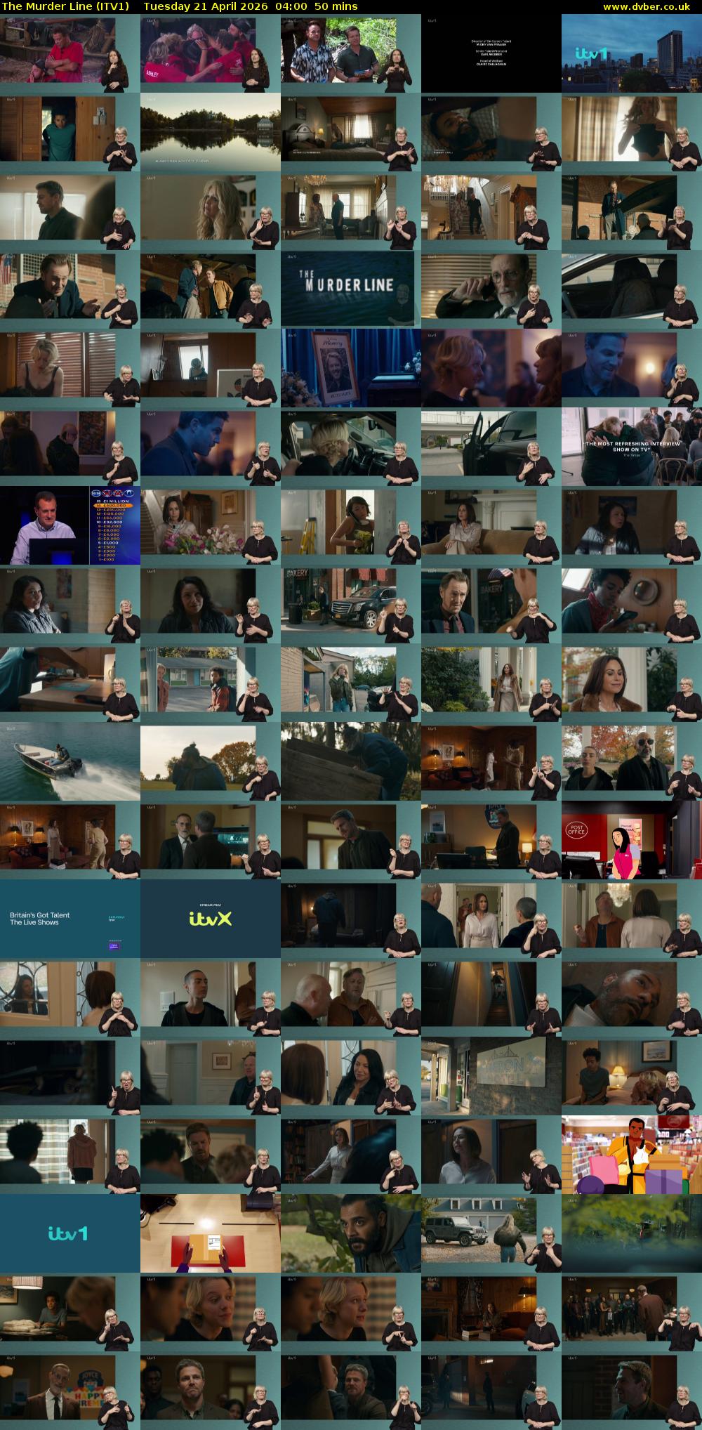 The Murder Line (ITV1) Tuesday 21 April 2026 04:00 - 04:50