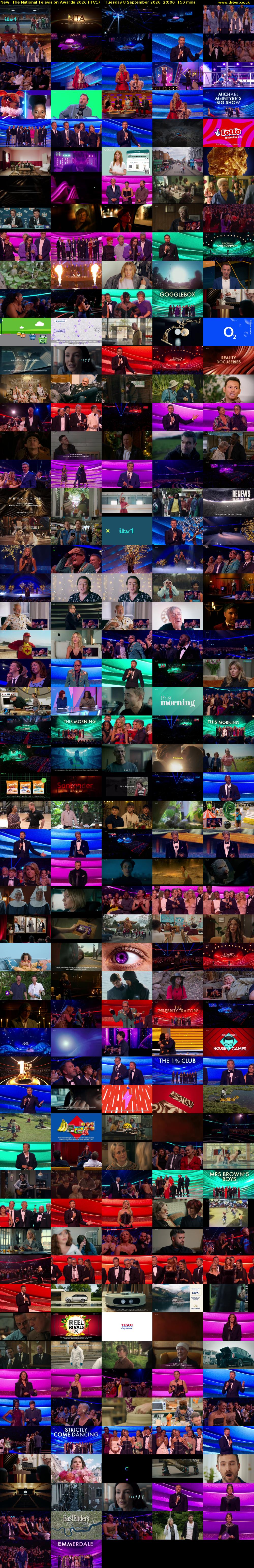 The National Television Awards 2026 (ITV1) Tuesday 8 September 2026 20:00 - 22:30