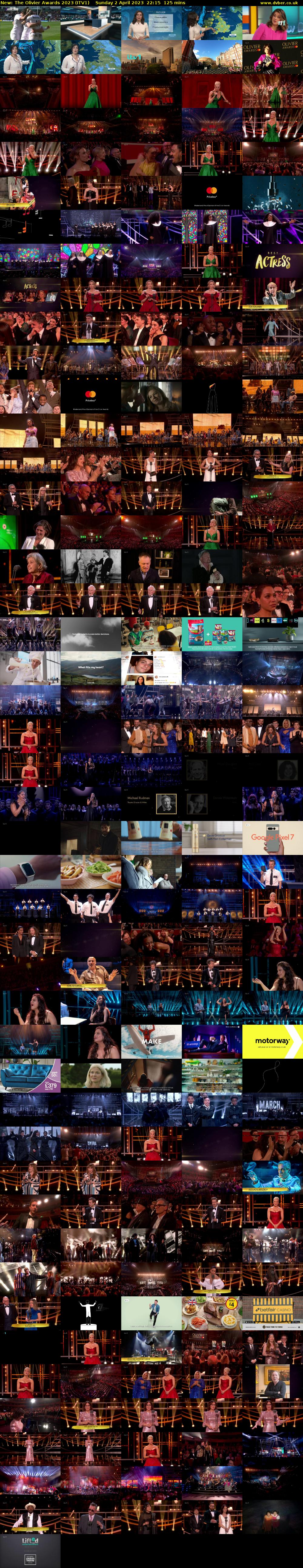 The Olivier Awards 2023 (ITV1) Sunday 2 April 2023 22:15 - 00:20
