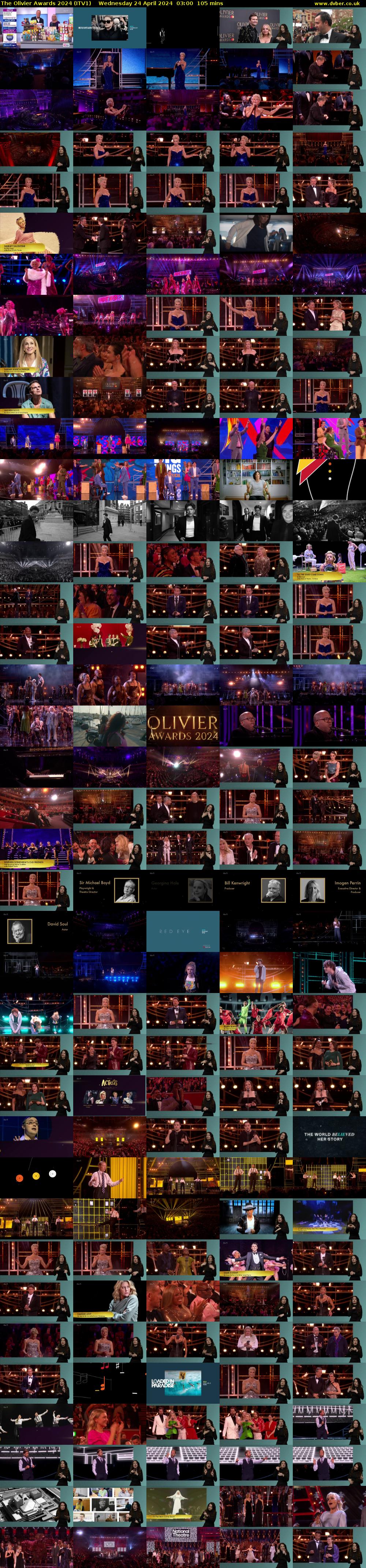 The Olivier Awards 2024 (ITV1) Wednesday 24 April 2024 03:00 - 04:45