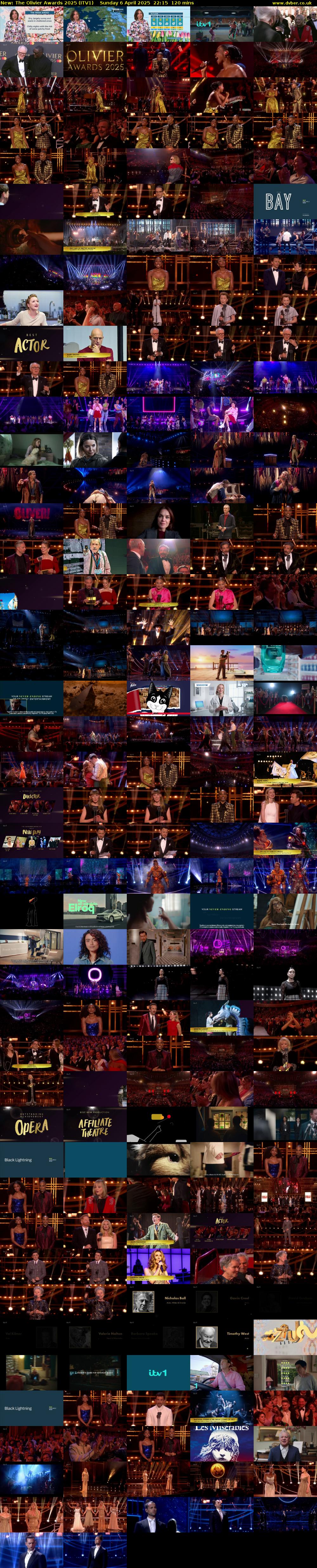 The Olivier Awards 2025 (ITV1) Sunday 6 April 2025 22:15 - 00:15