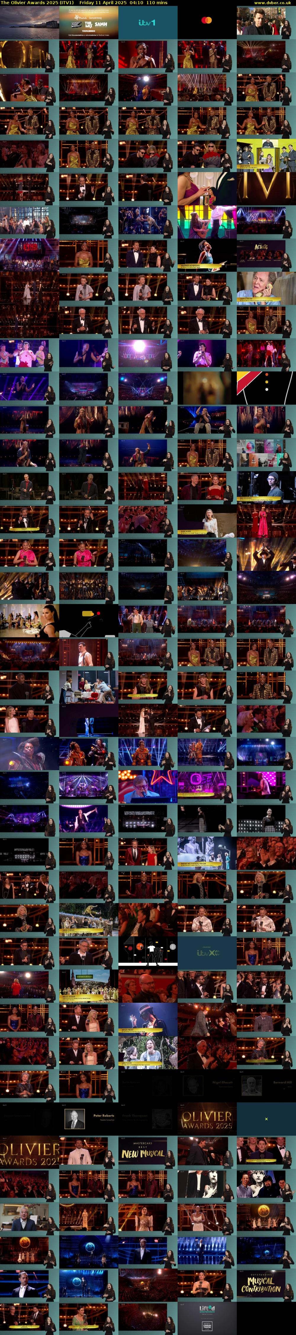 The Olivier Awards 2025 (ITV1) Friday 11 April 2025 04:10 - 06:00