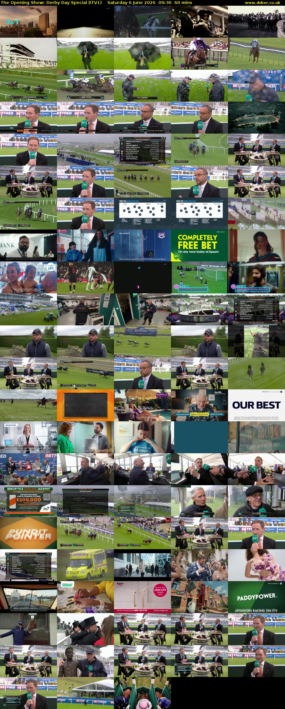 The Opening Show: Derby Day Special (ITV1) Saturday 6 June 2026 09:30 - 10:30