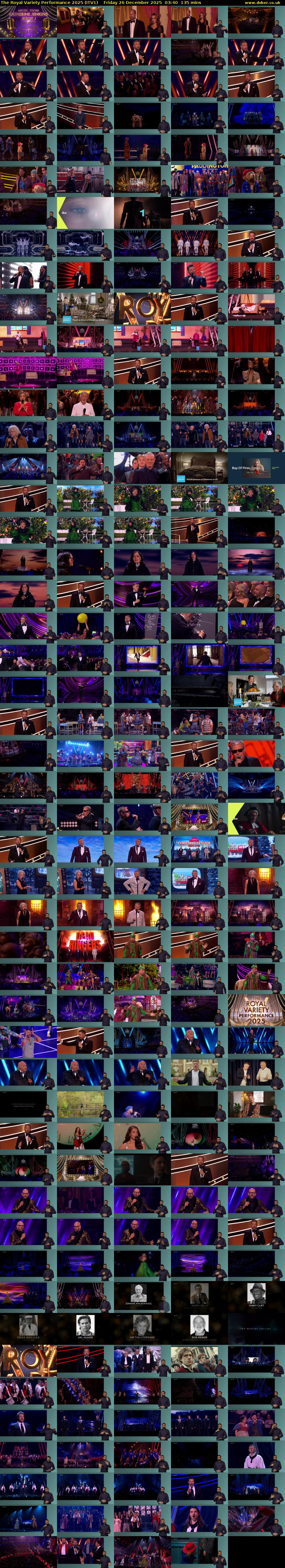 The Royal Variety Performance 2025 (ITV1) Friday 26 December 2025 03:40 - 05:55