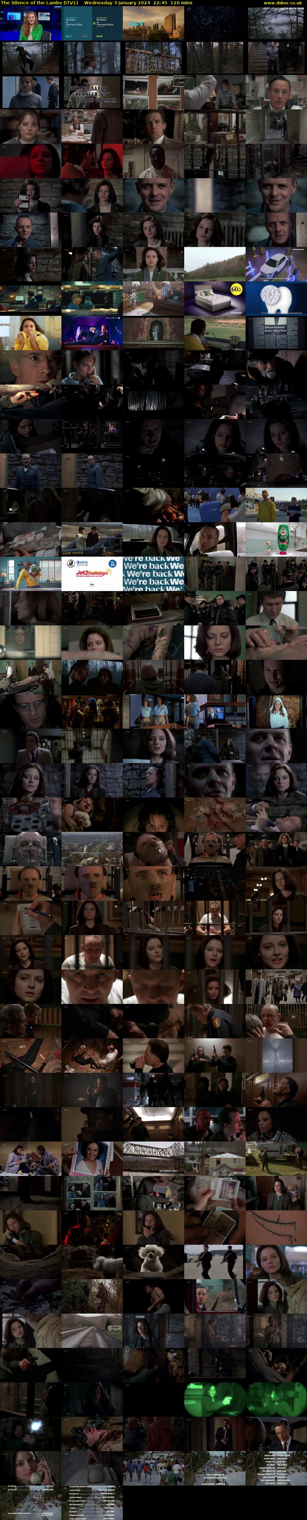 The Silence of the Lambs (ITV1) Wednesday 3 January 2024 22:45 - 00:45