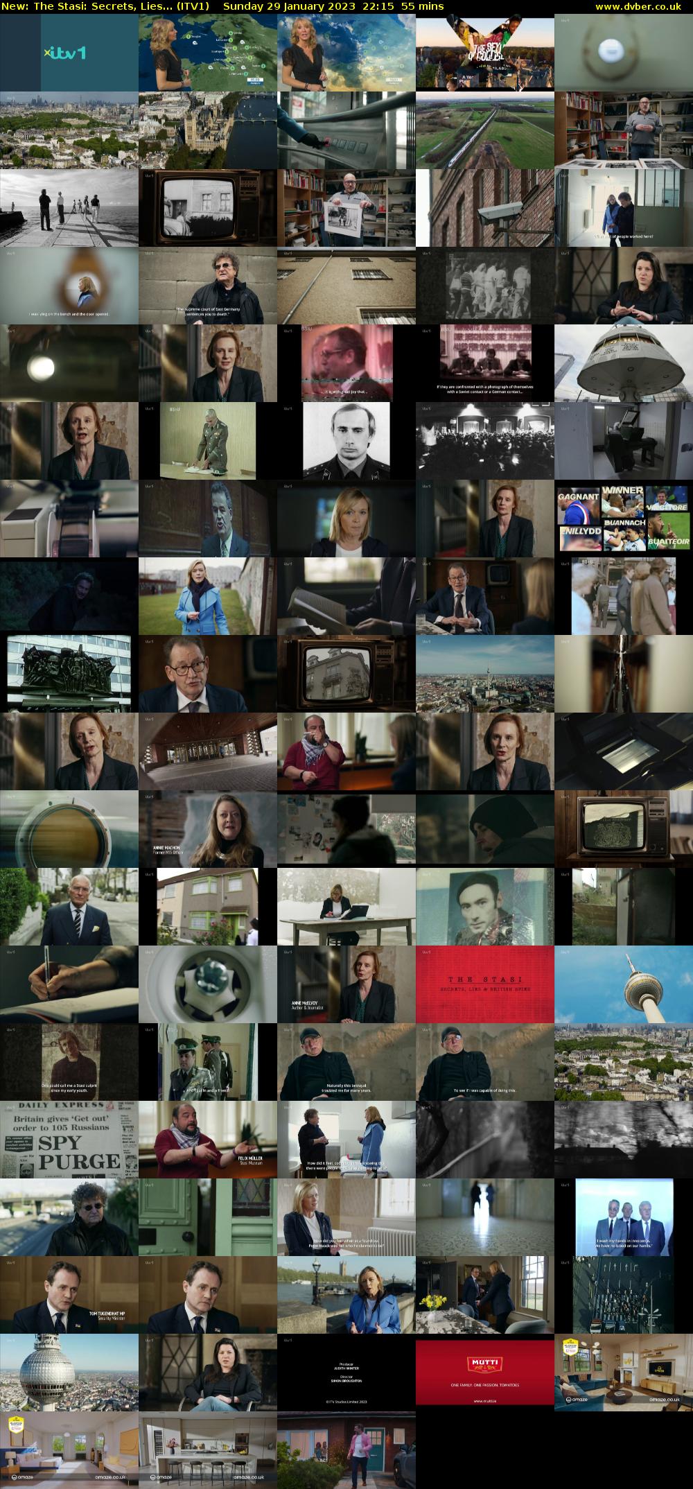 The Stasi: Secrets, Lies... (ITV1) Sunday 29 January 2023 22:15 - 23:10