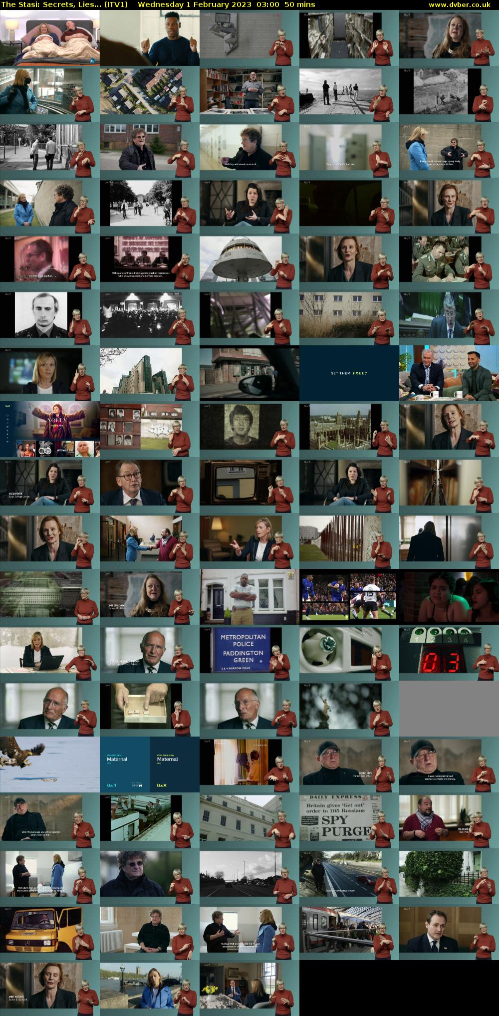 The Stasi: Secrets, Lies... (ITV1) Wednesday 1 February 2023 03:00 - 03:50