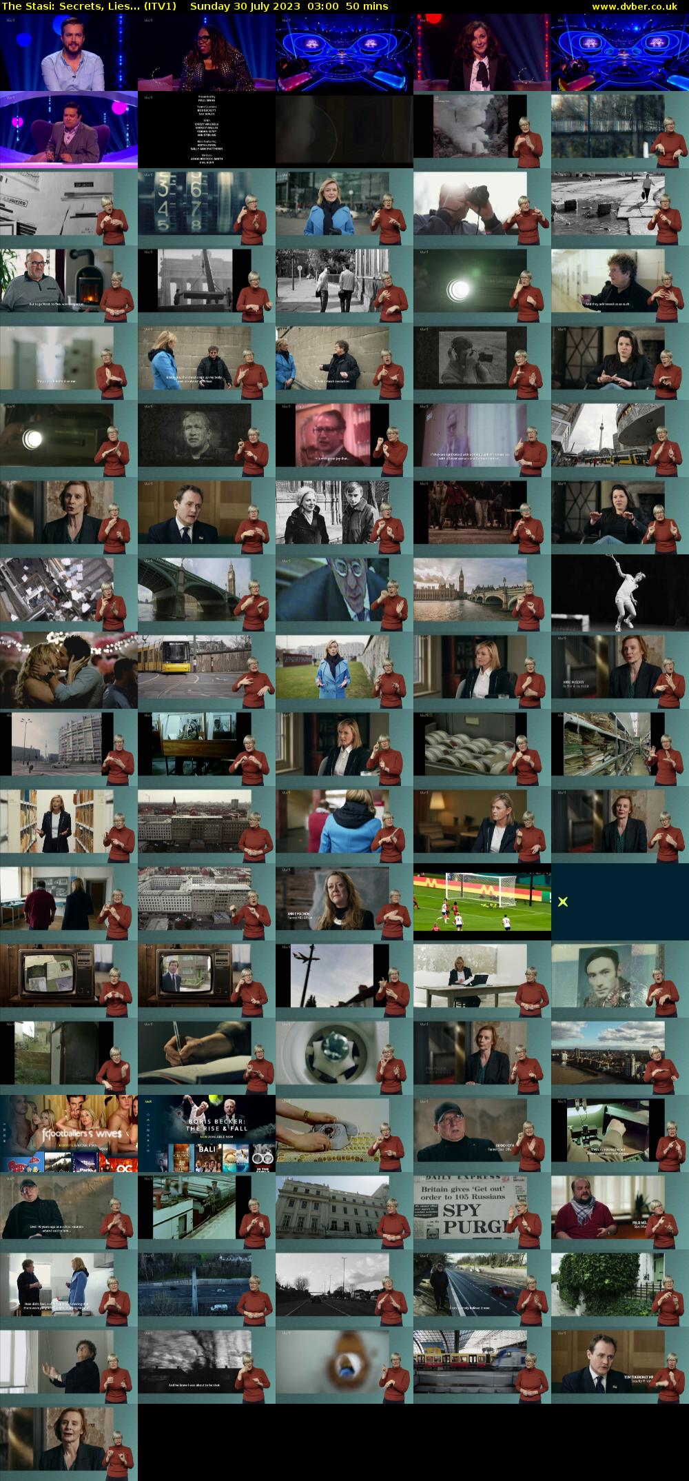 The Stasi: Secrets, Lies... (ITV1) Sunday 30 July 2023 03:00 - 03:50