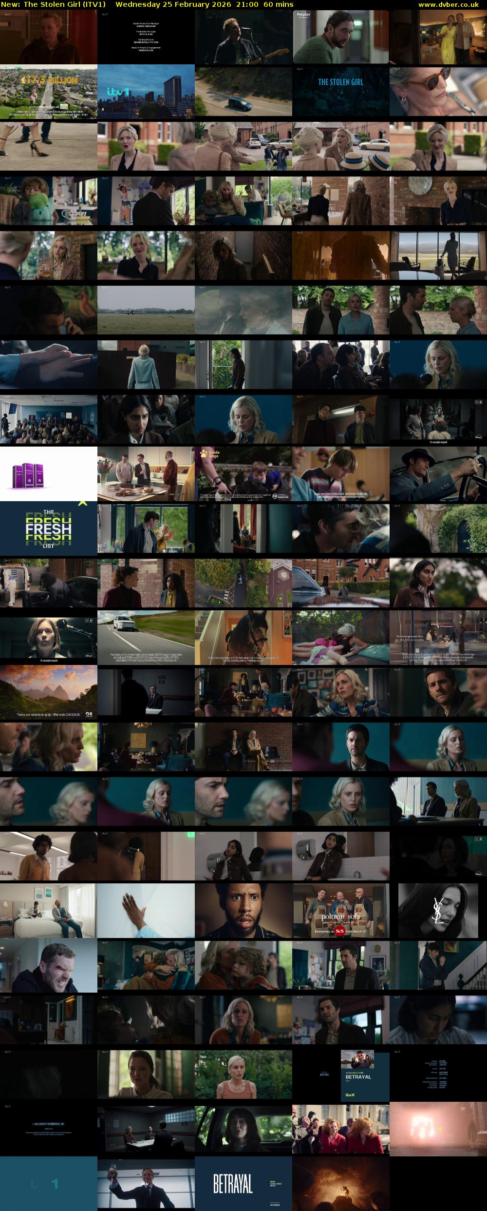 The Stolen Girl (ITV1) Wednesday 25 February 2026 21:00 - 22:00