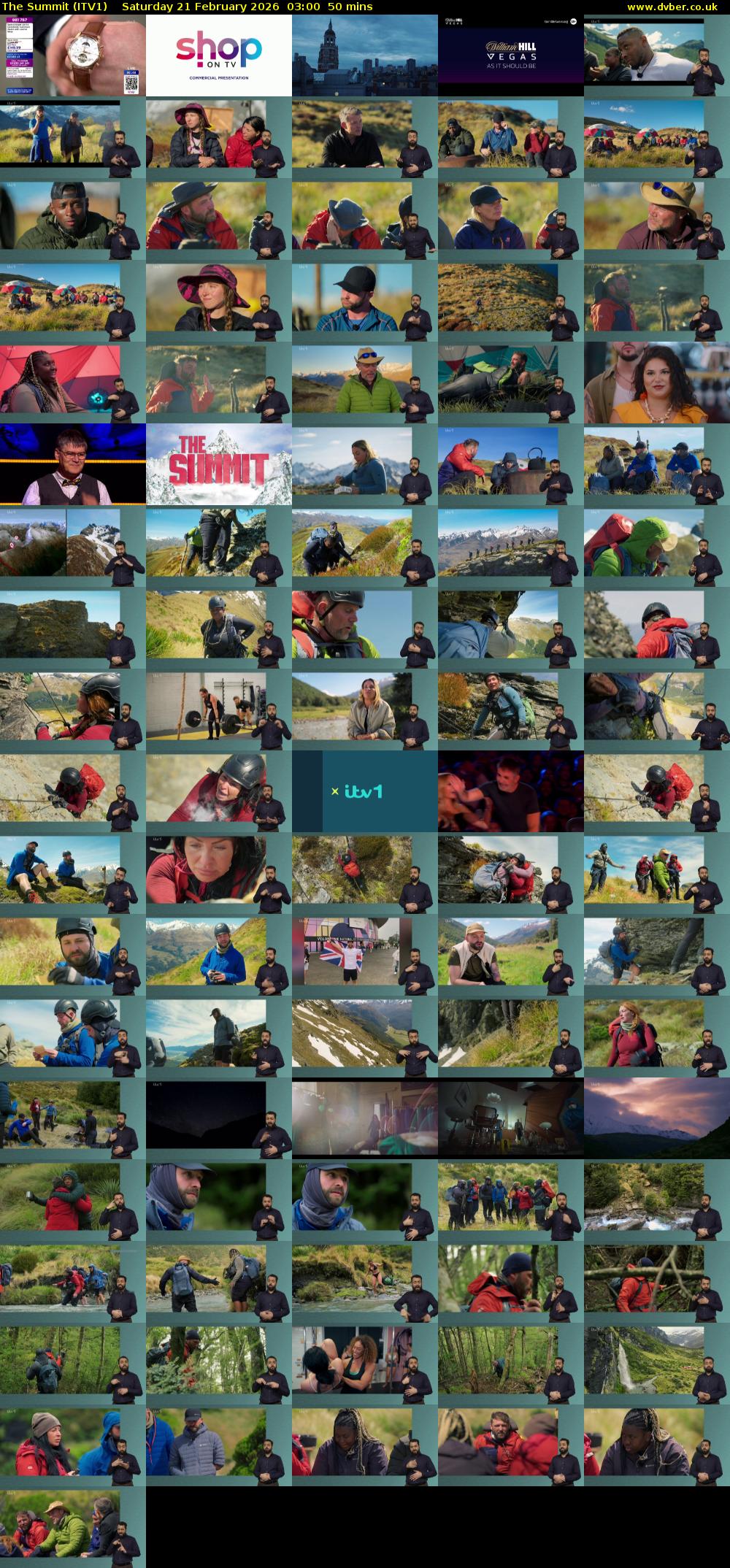 The Summit (ITV1) Saturday 21 February 2026 03:00 - 03:50