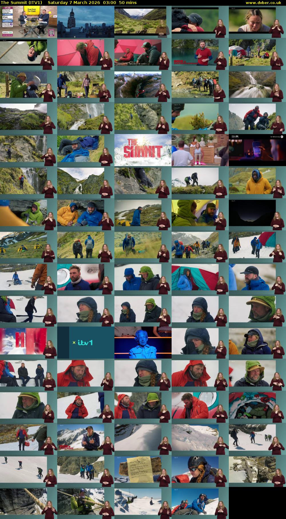 The Summit (ITV1) Saturday 7 March 2026 03:00 - 03:50