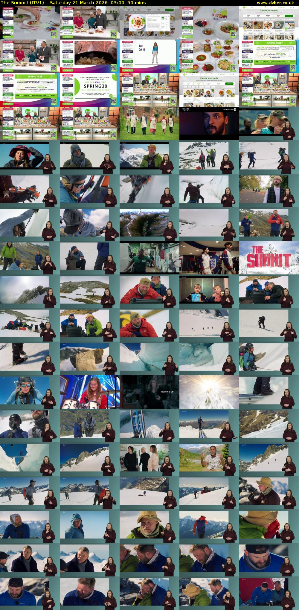 The Summit (ITV1) Saturday 21 March 2026 03:00 - 03:50