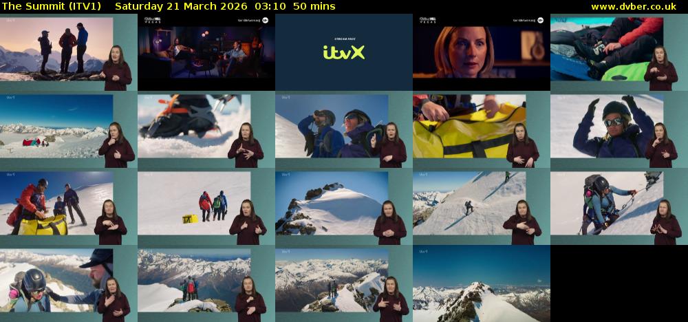 The Summit (ITV1) Saturday 21 March 2026 03:10 - 04:00