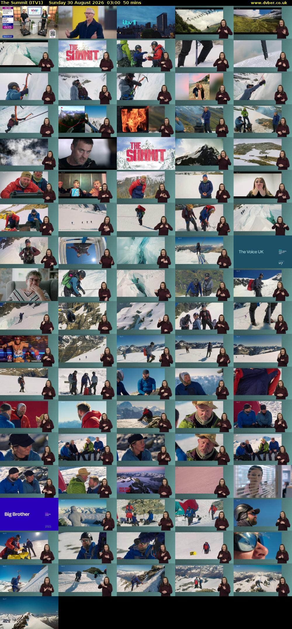 The Summit (ITV1) Sunday 30 August 2026 03:00 - 03:50