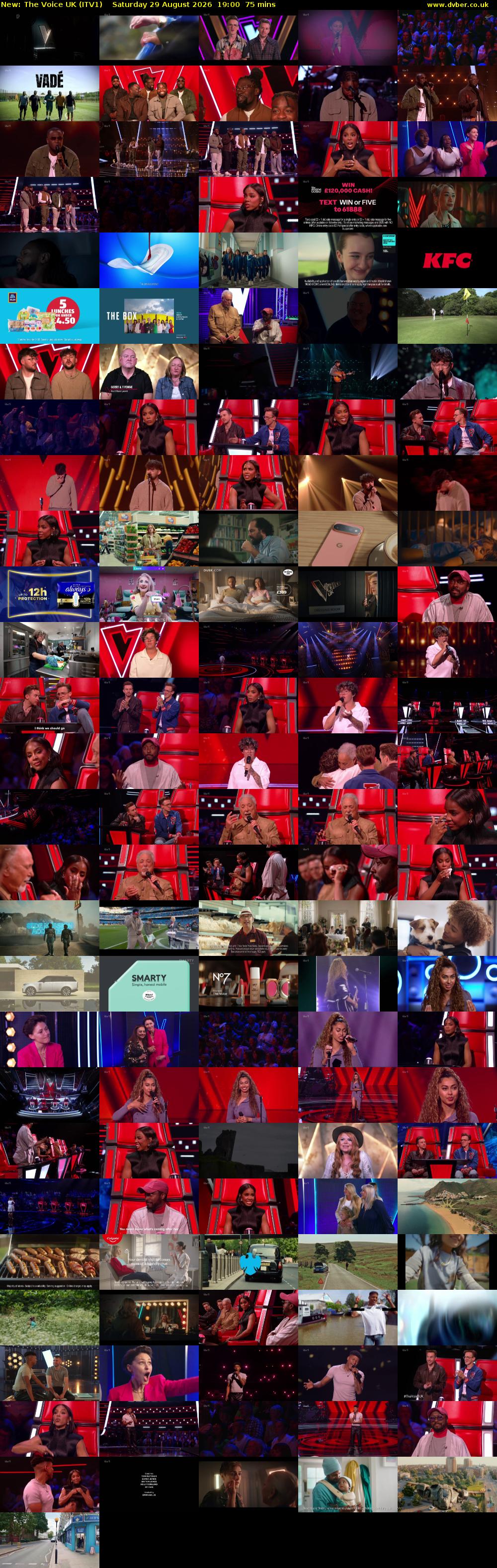 The Voice UK (ITV1) Saturday 29 August 2026 19:00 - 20:15