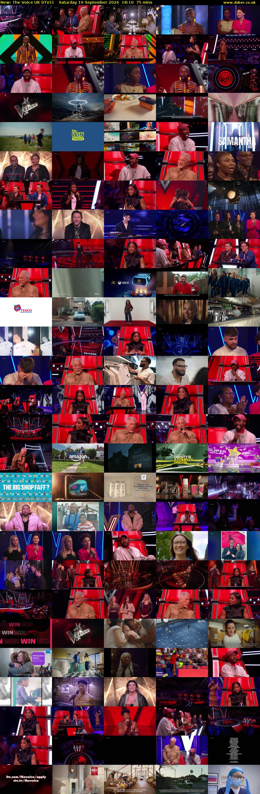 The Voice UK (ITV1) Saturday 19 September 2026 18:10 - 19:25