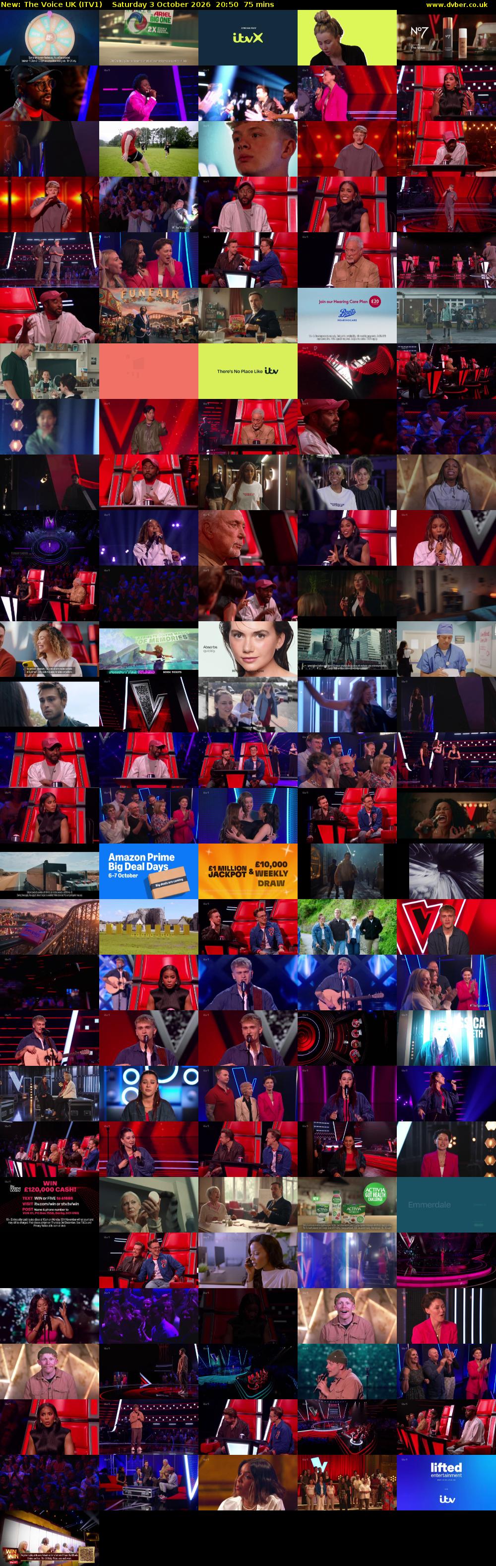 The Voice UK (ITV1) Saturday 3 October 2026 20:50 - 22:05