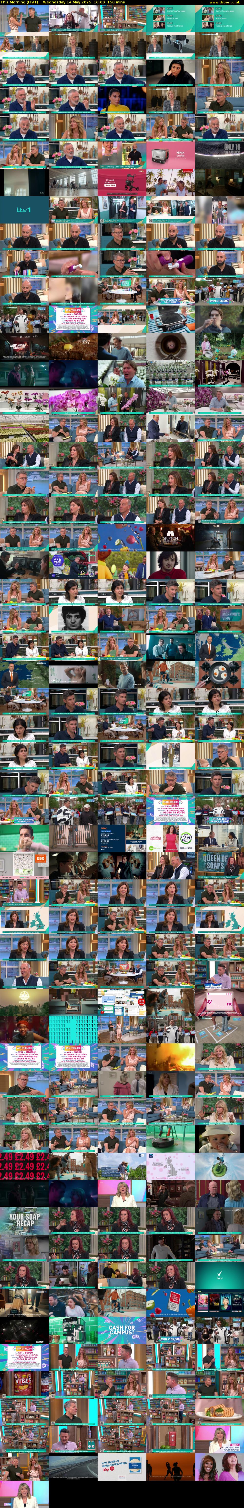 This Morning (ITV1) Wednesday 14 May 2025 10:00 - 12:30