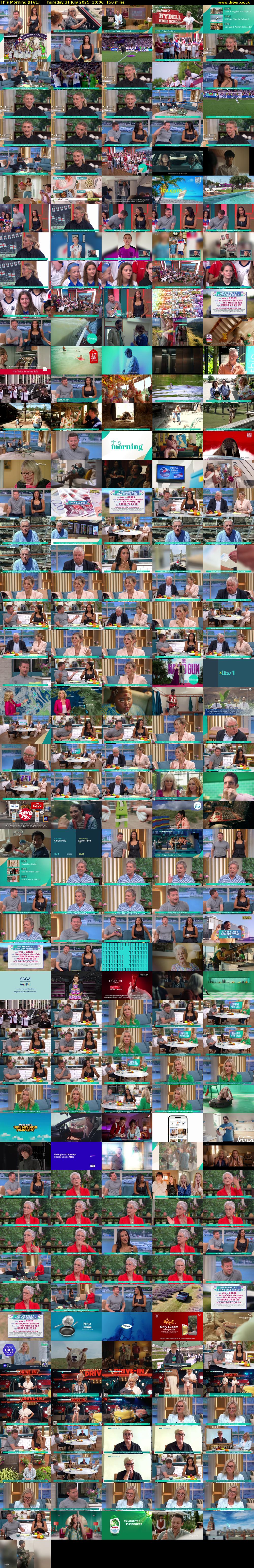 This Morning (ITV1) Thursday 31 July 2025 10:00 - 12:30