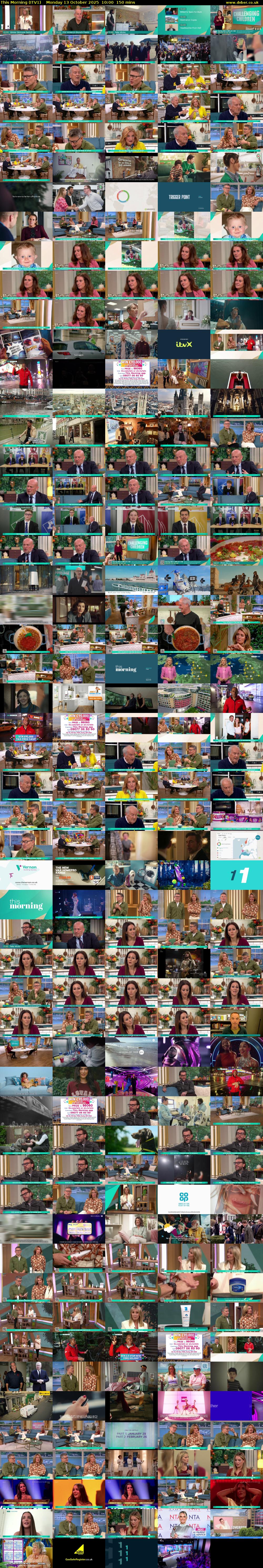 This Morning (ITV1) Monday 13 October 2025 10:00 - 12:30