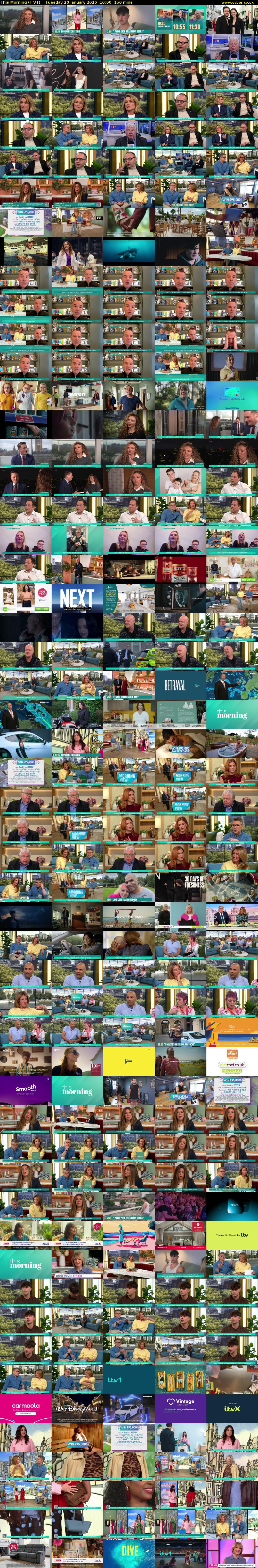 This Morning (ITV1) Tuesday 20 January 2026 10:00 - 12:30