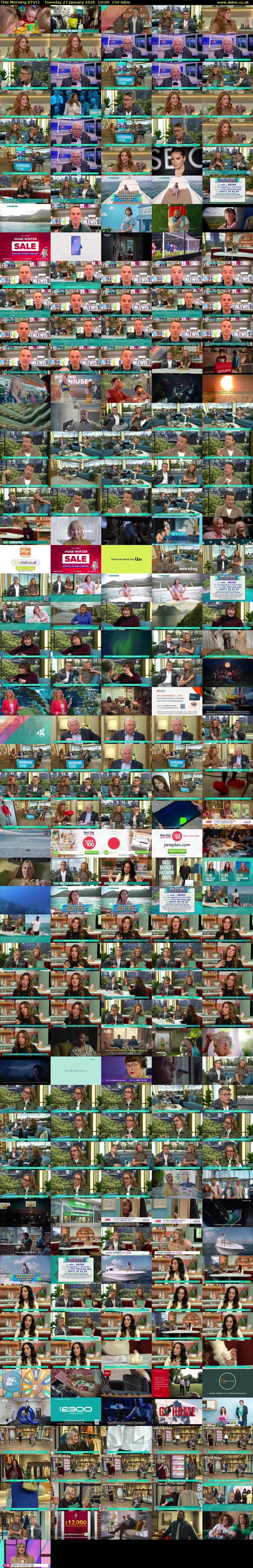 This Morning (ITV1) Tuesday 27 January 2026 10:00 - 12:30