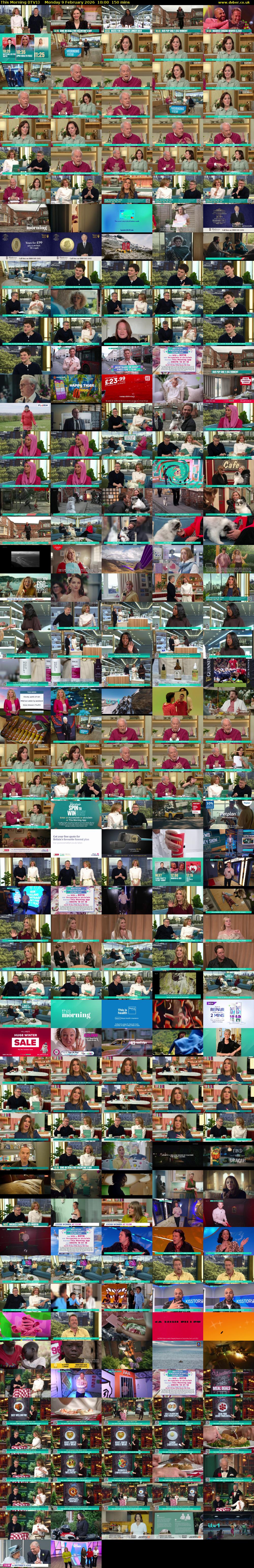 This Morning (ITV1) Monday 9 February 2026 10:00 - 12:30