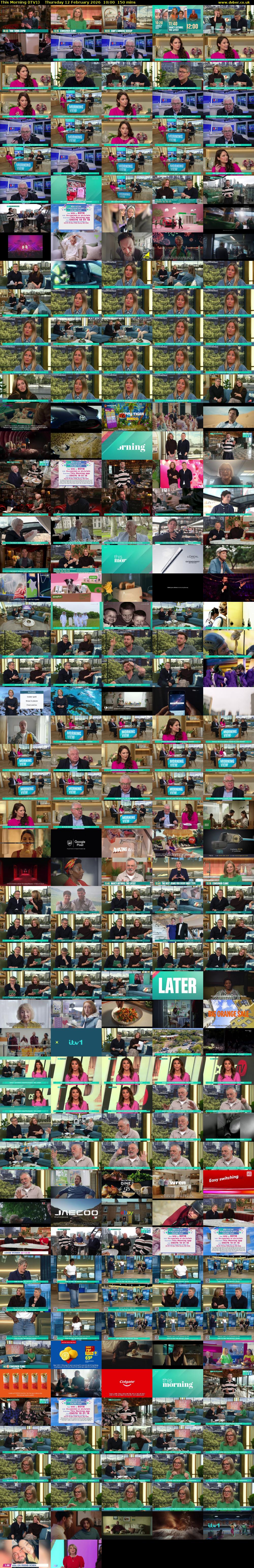 This Morning (ITV1) Thursday 12 February 2026 10:00 - 12:30