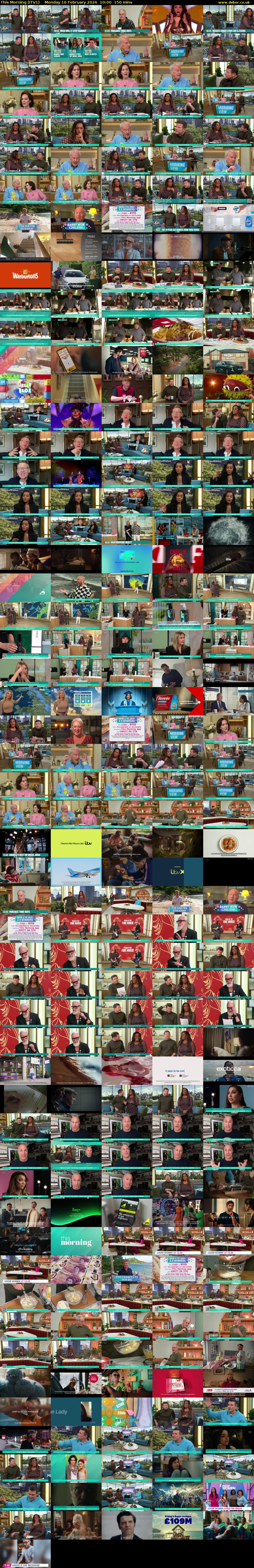 This Morning (ITV1) Monday 16 February 2026 10:00 - 12:30