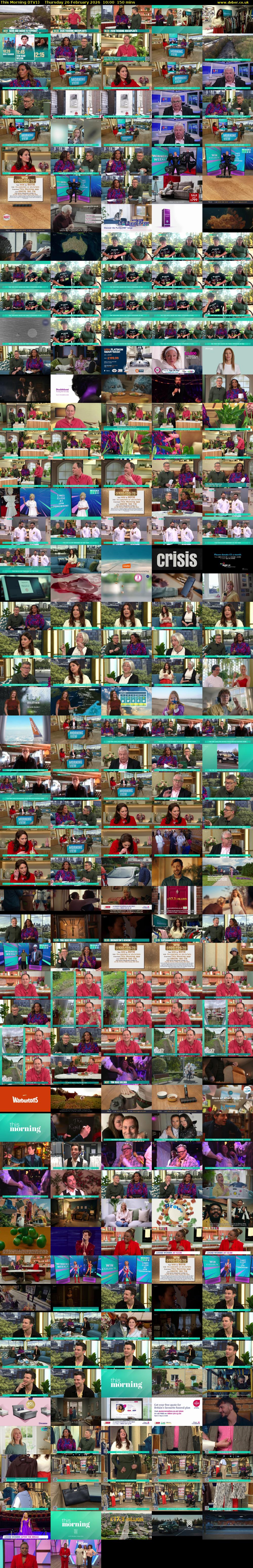 This Morning (ITV1) Thursday 26 February 2026 10:00 - 12:30