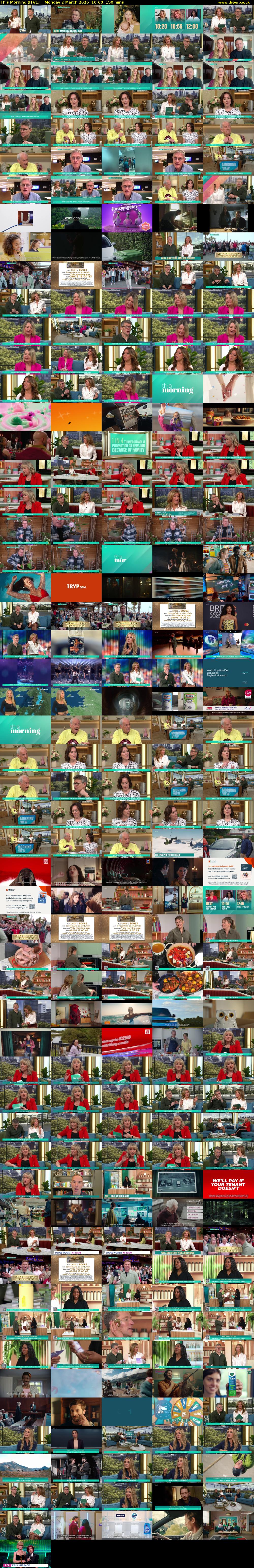 This Morning (ITV1) Monday 2 March 2026 10:00 - 12:30